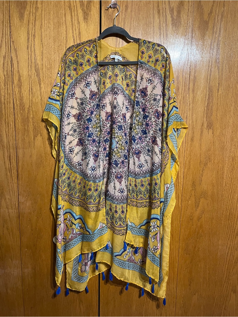 Woven Heart Mustard Yellow Floral Boho Kimono